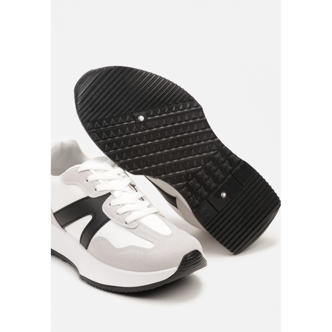 Basket blanche avec details gris et noir