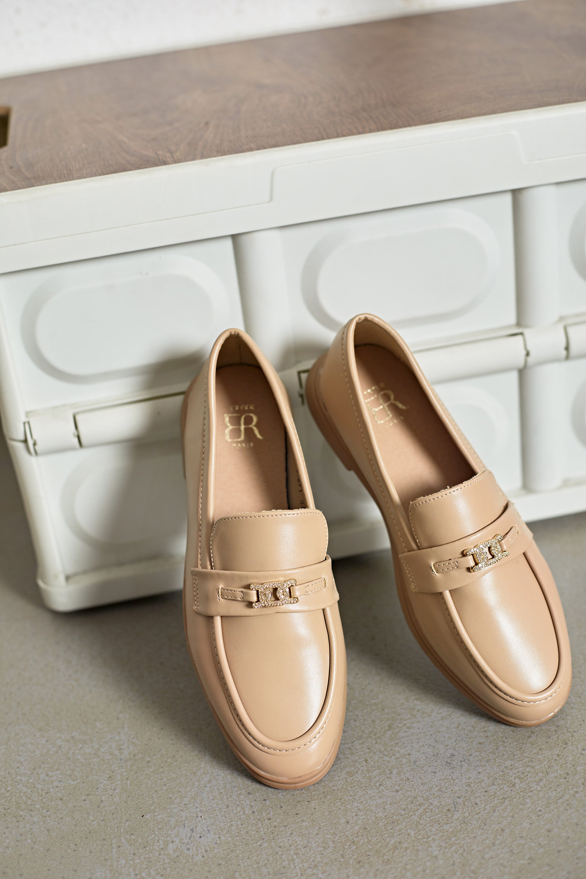 Mocassin taupe souple