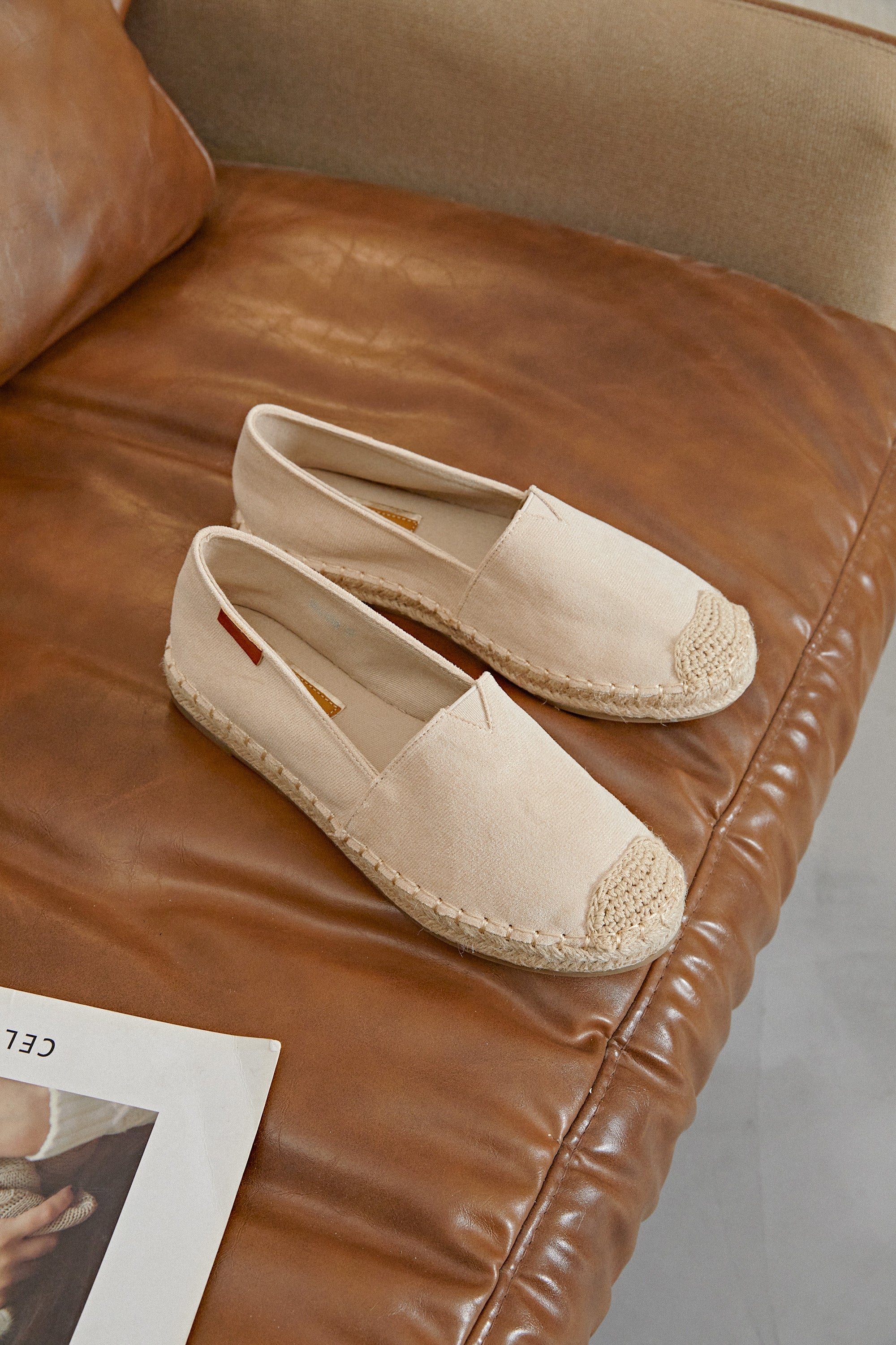 Espadrille Beige élégante suédine