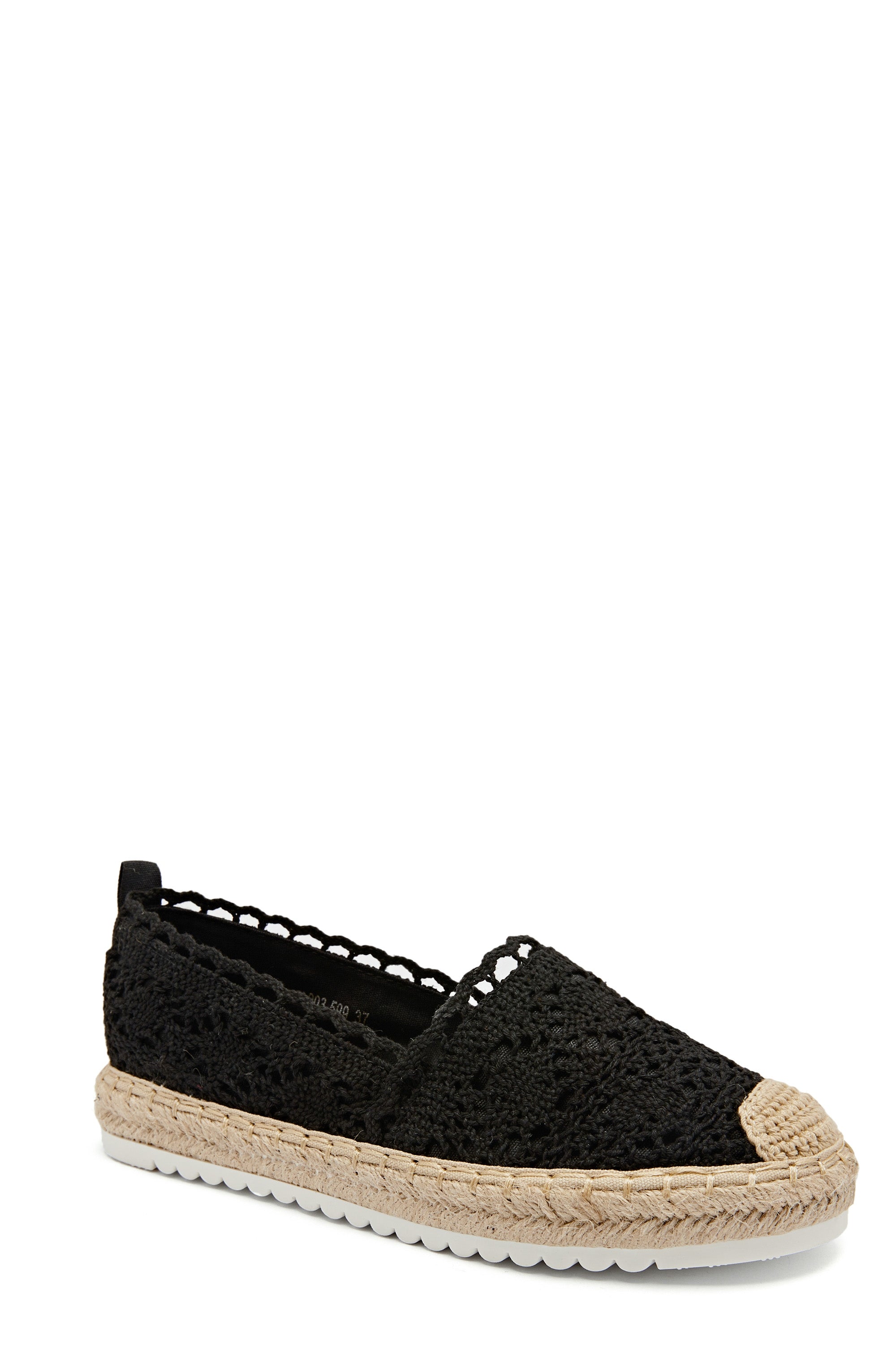 Espadrille noir chic en dentelle