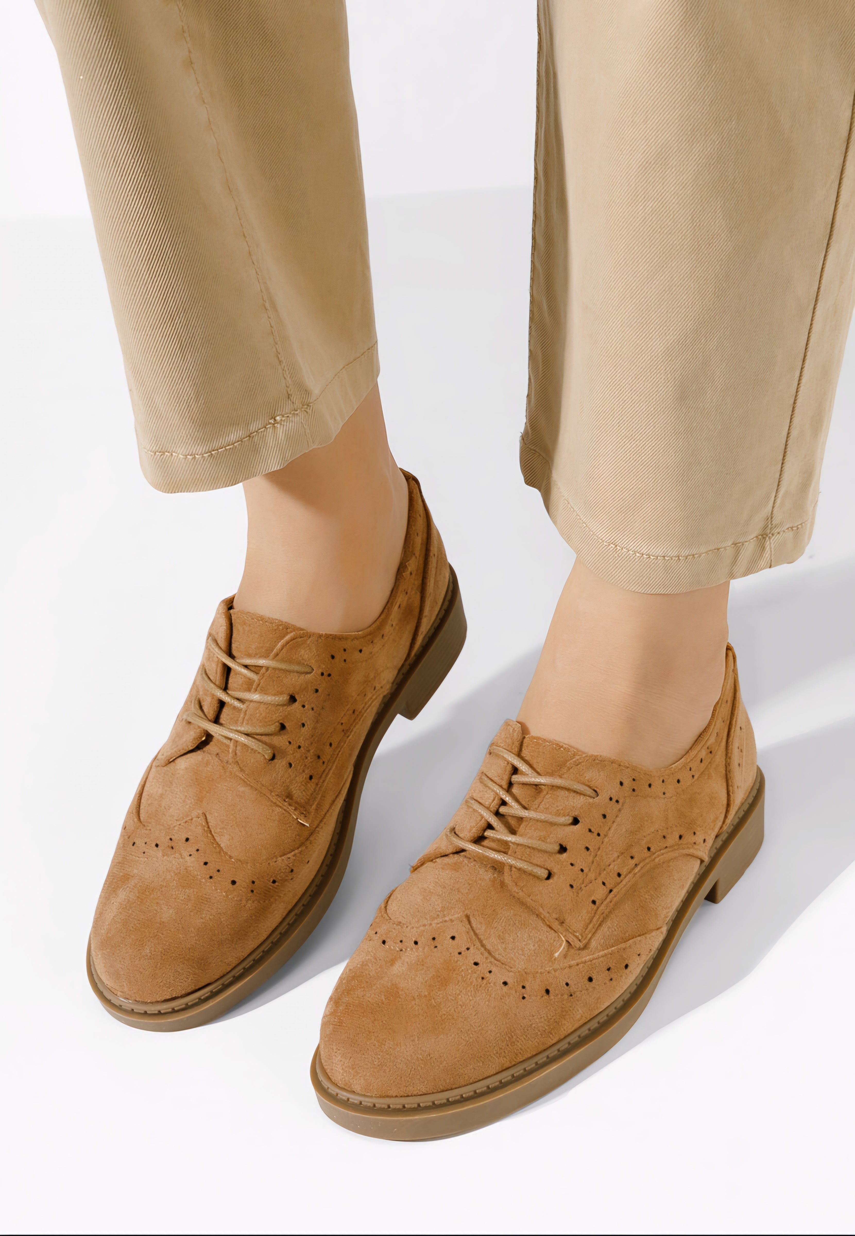 Derbies camel en daim