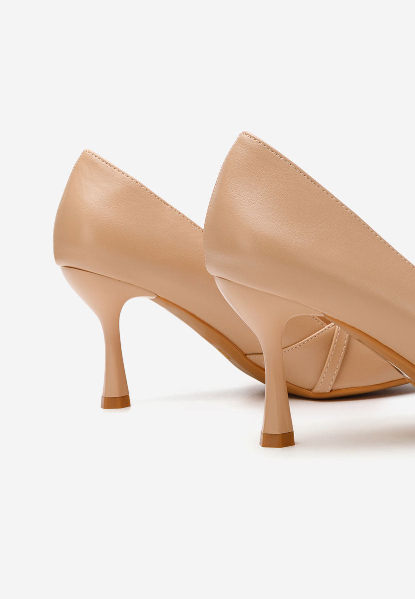 Escarpin beige avec talon