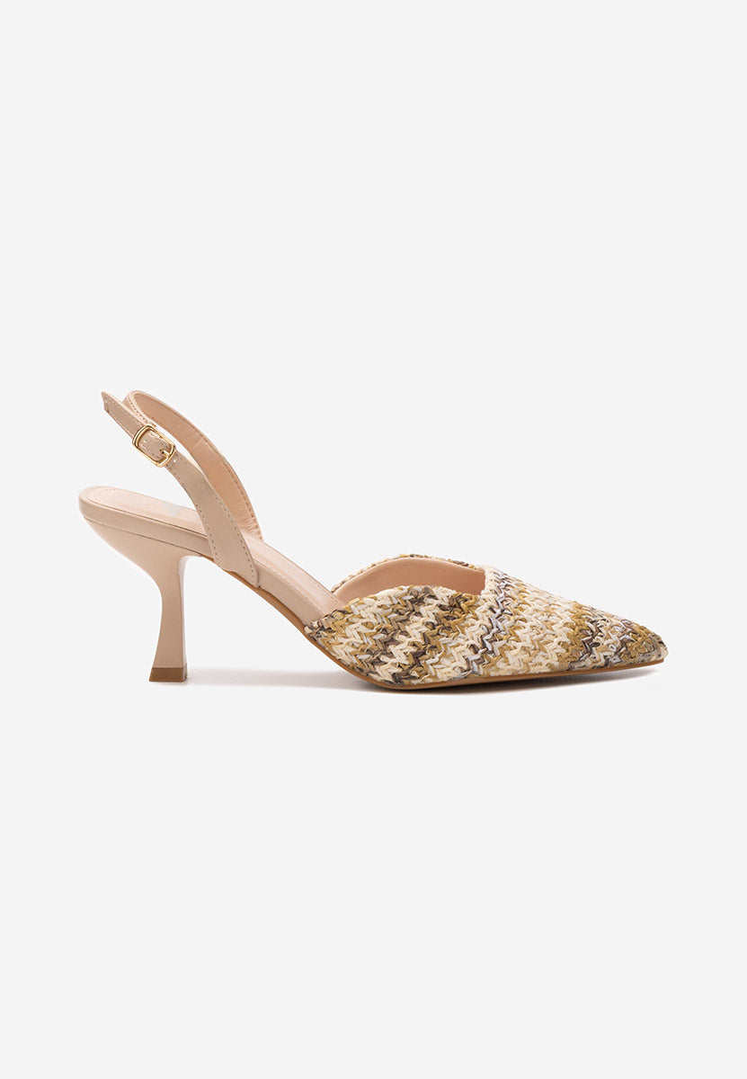 Slingback français tressée multicolore