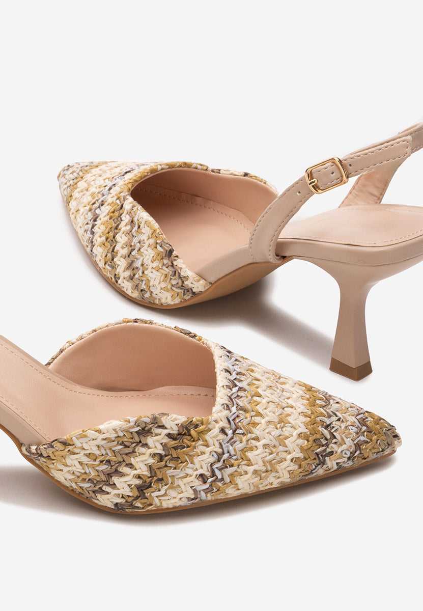 Slingback français tressée multicolore