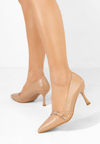 Escarpin beige avec talon