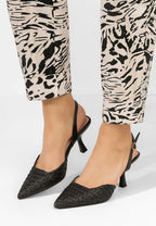 Slingback français tressée noir