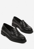 Mocassins Penny Noirs Effet Serpent | L'Essentiel Moderne