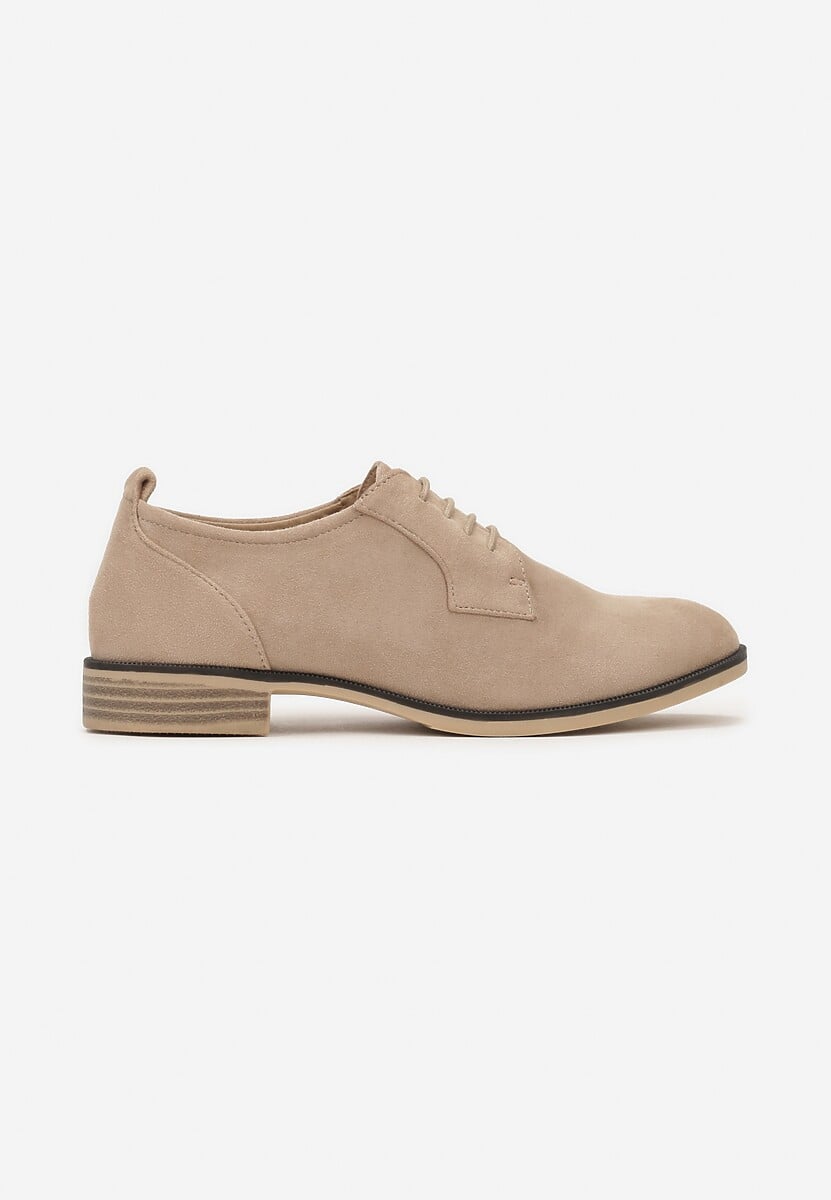 Derbies Minimalistes en Suédine Beige