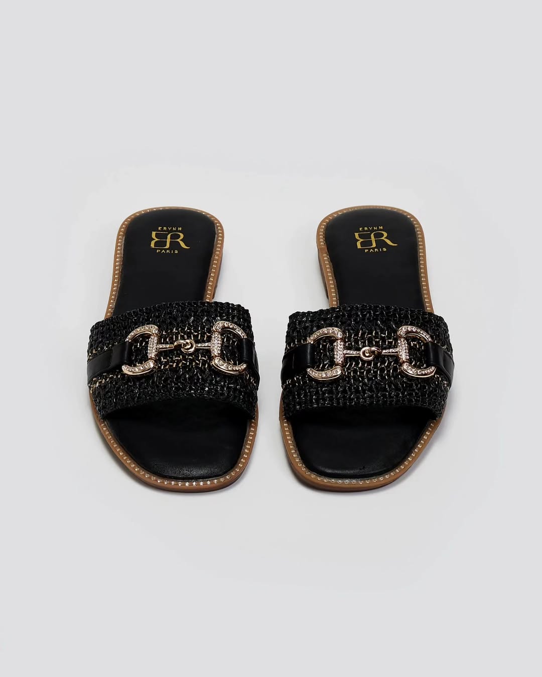 Mule française noir plate