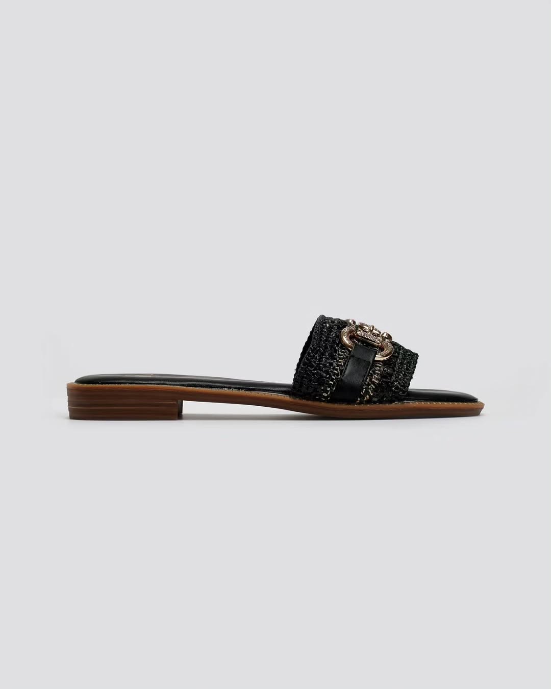 Mule française noir plate