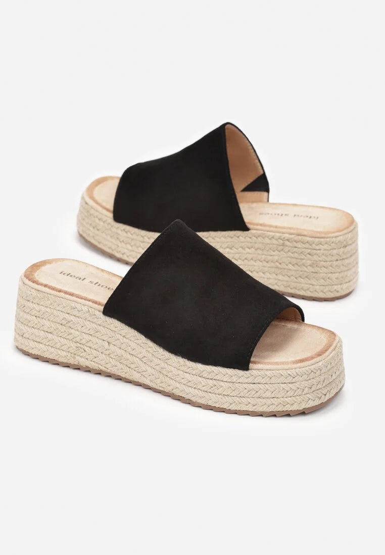 Mule compensée noir