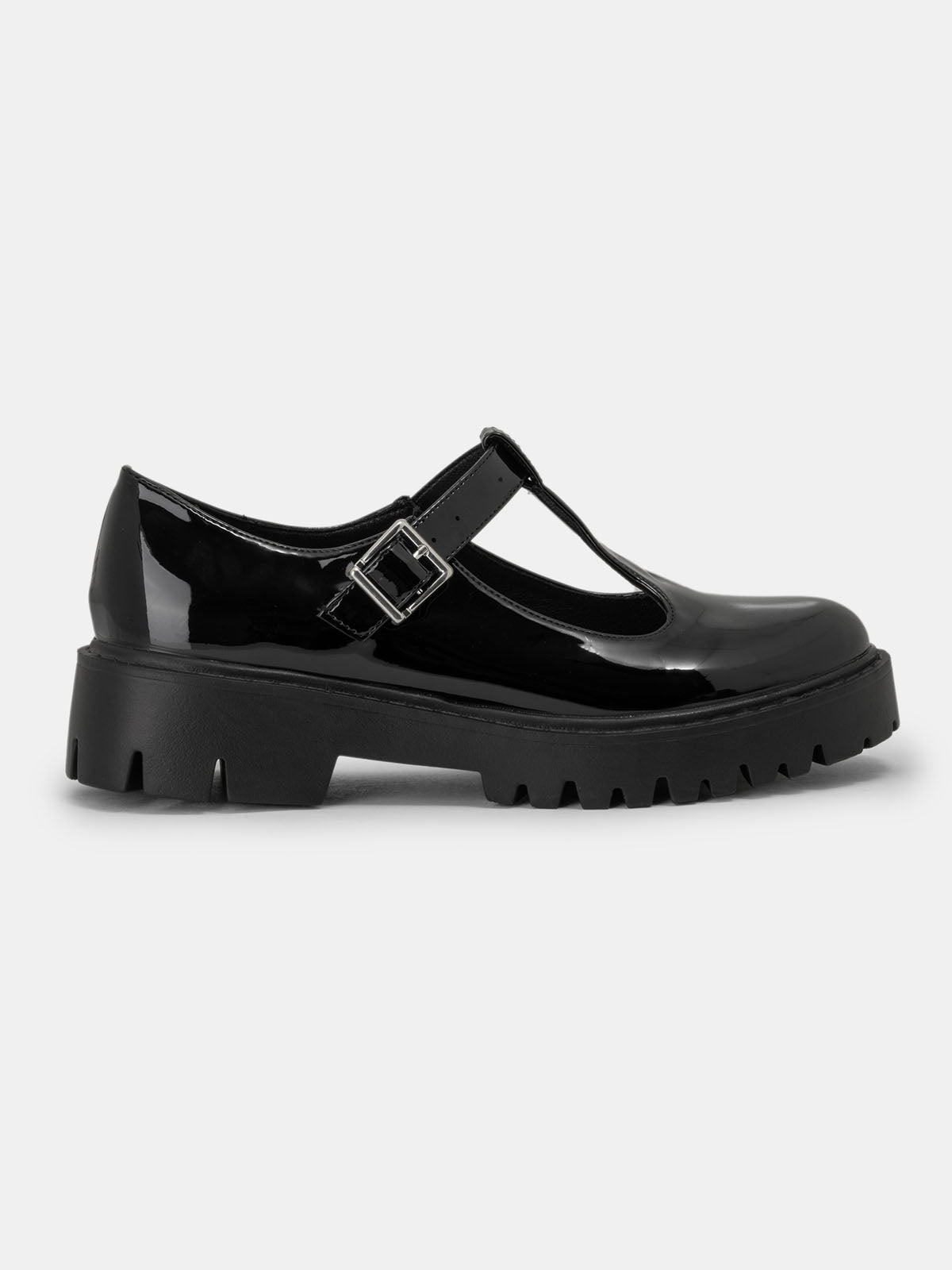 Mary Janes beige noir glacé