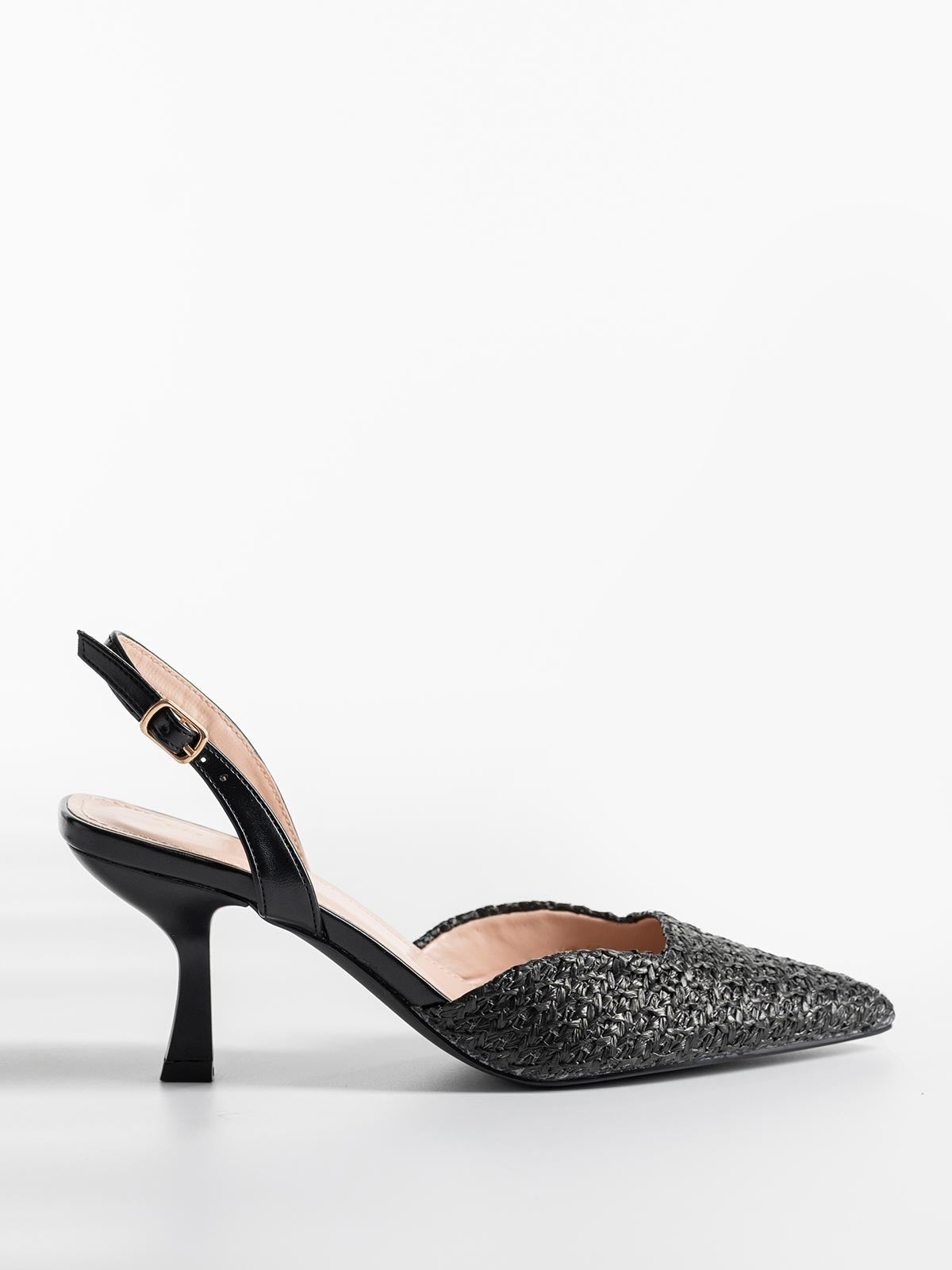 Slingback français tressée noir