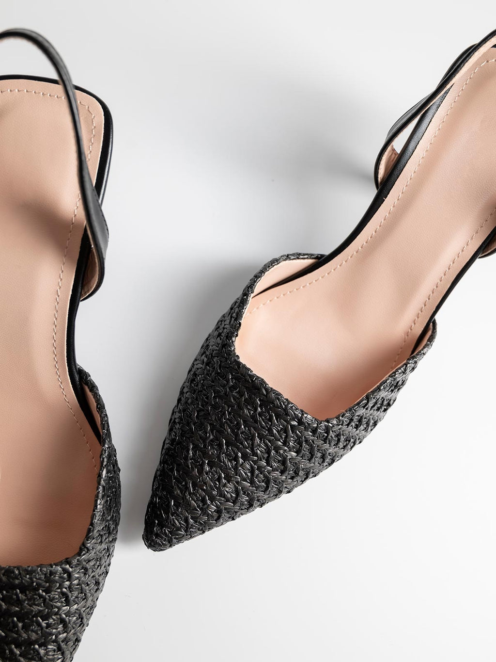 Slingback français tressée noir