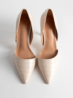 Escarpins Croco Beige – Talon Fin