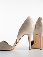 Escarpins Croco Beige – Talon Fin