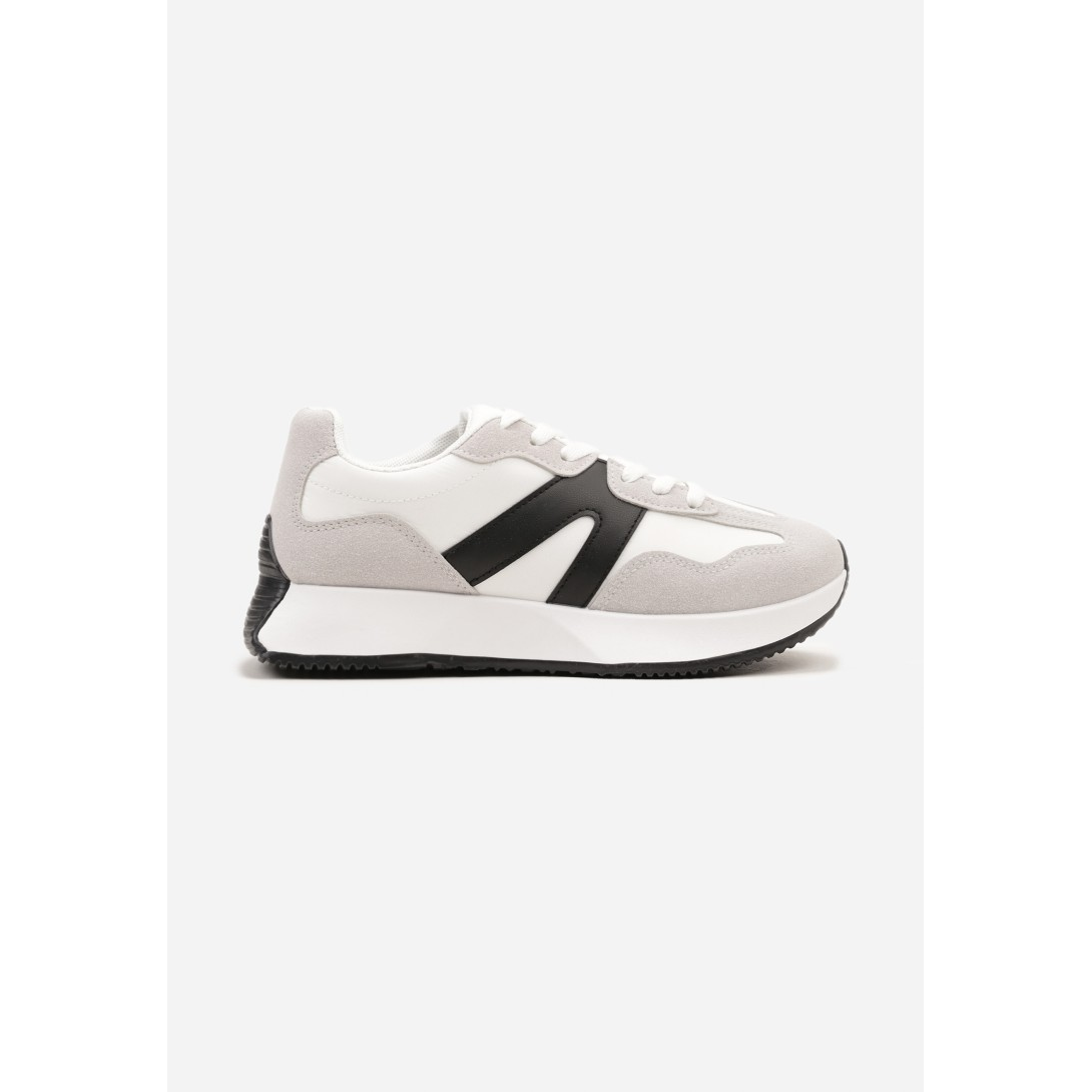 Basket blanche avec details gris et noir