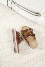 Sandales Plateformes à Double Boucle – Style Boho-Chic