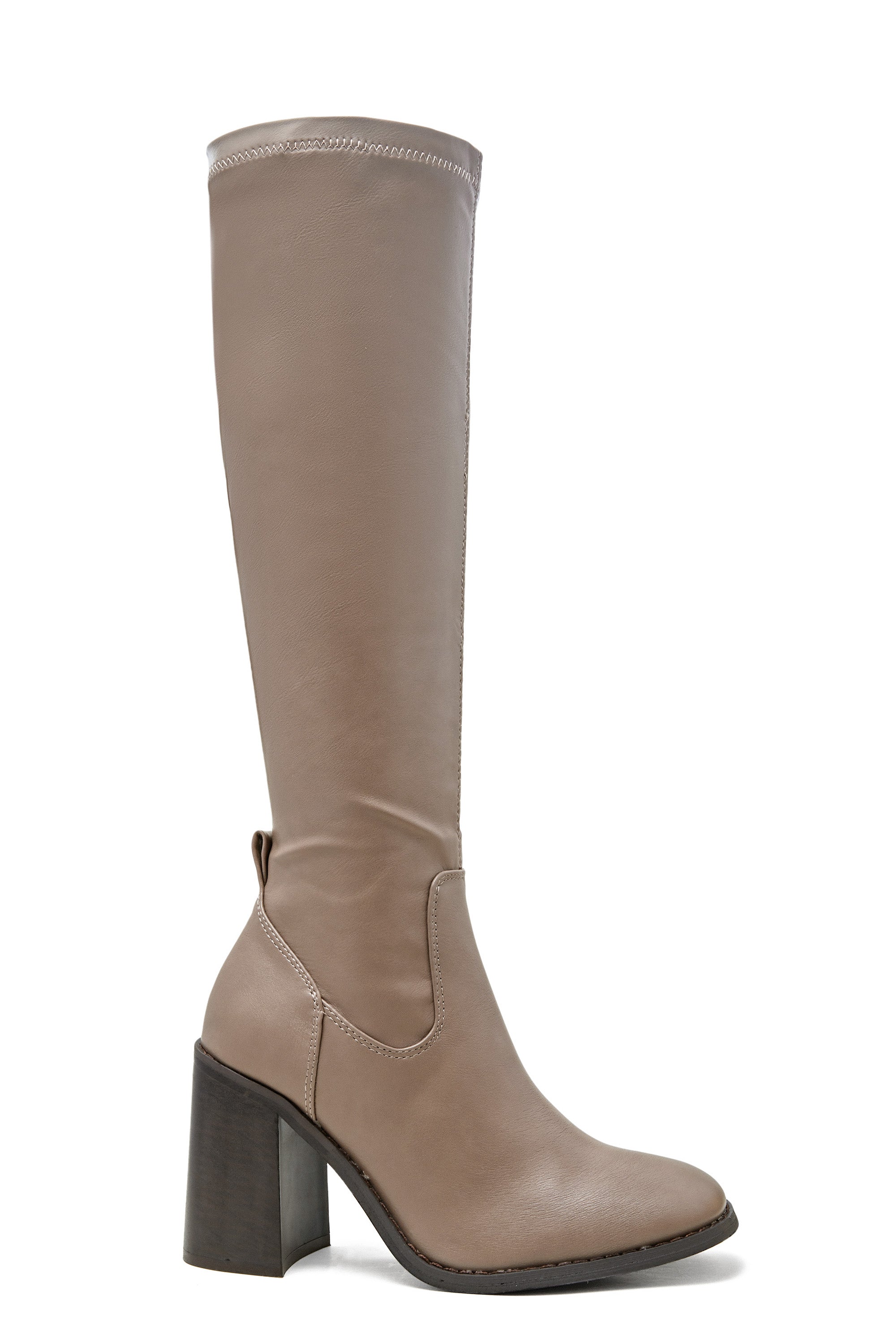 Cavalière beige foncé avec talon