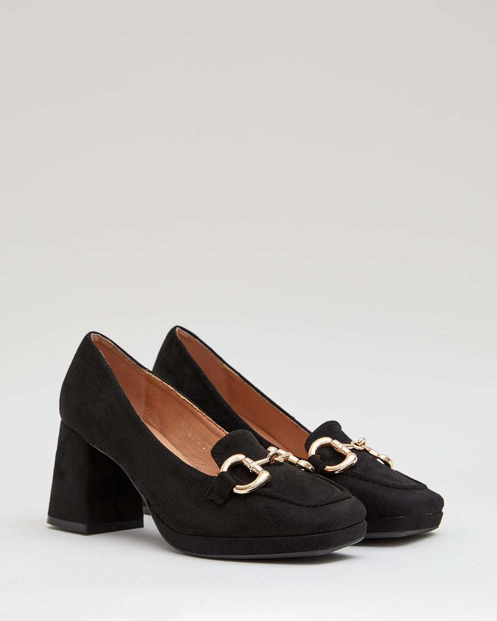 Mocassin à talon noir daim
