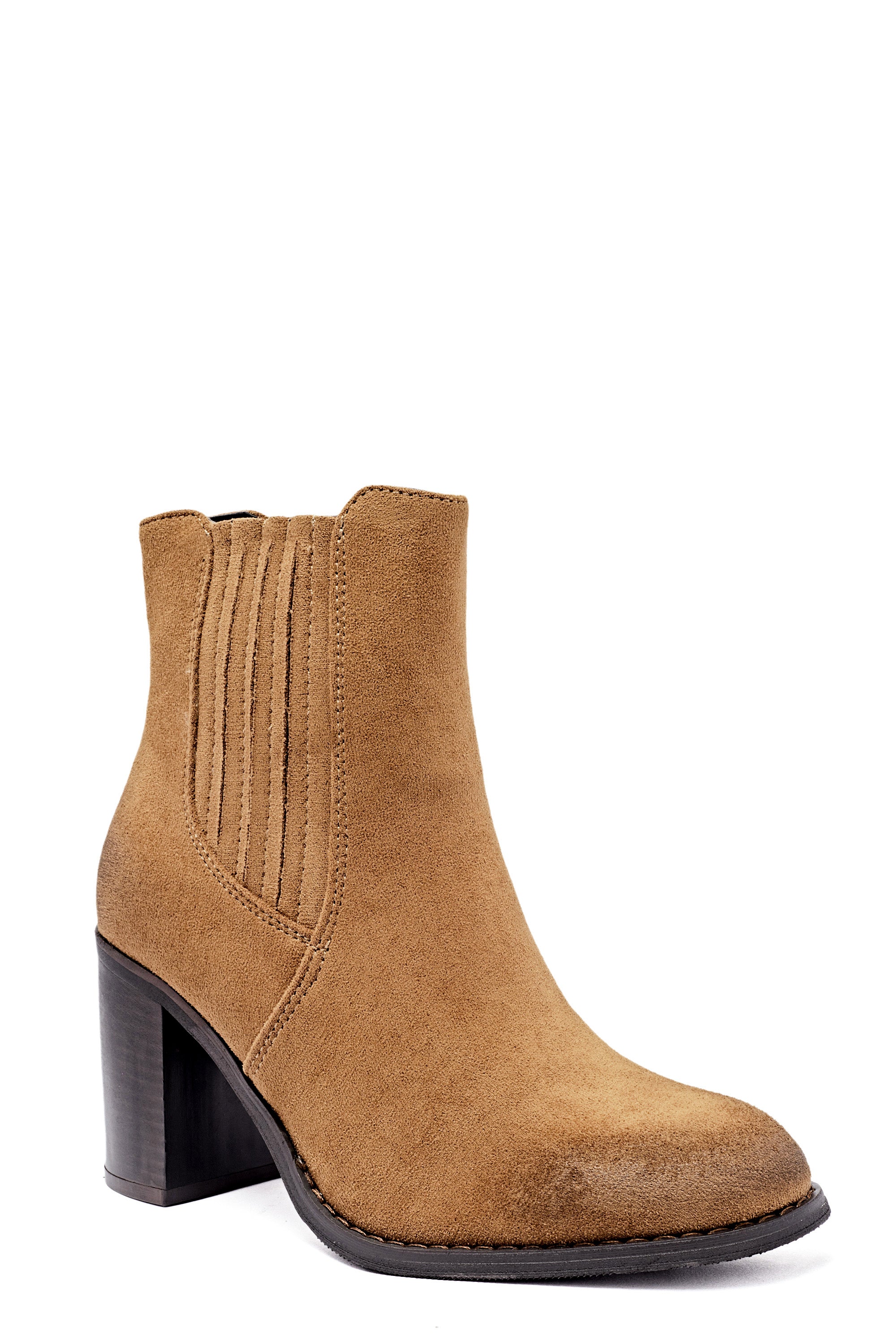 Bottine camel en daim