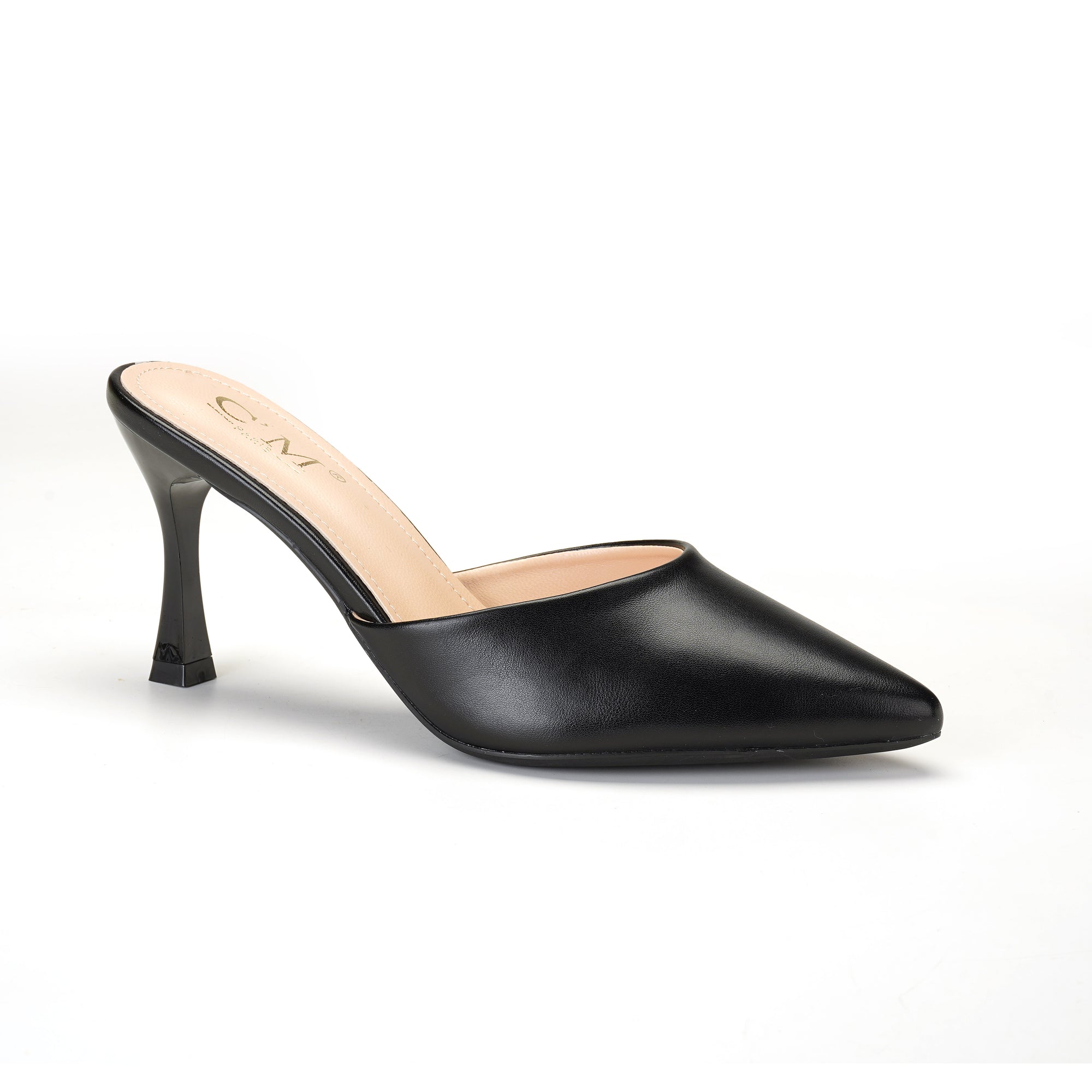 Mule pointue a talon noir