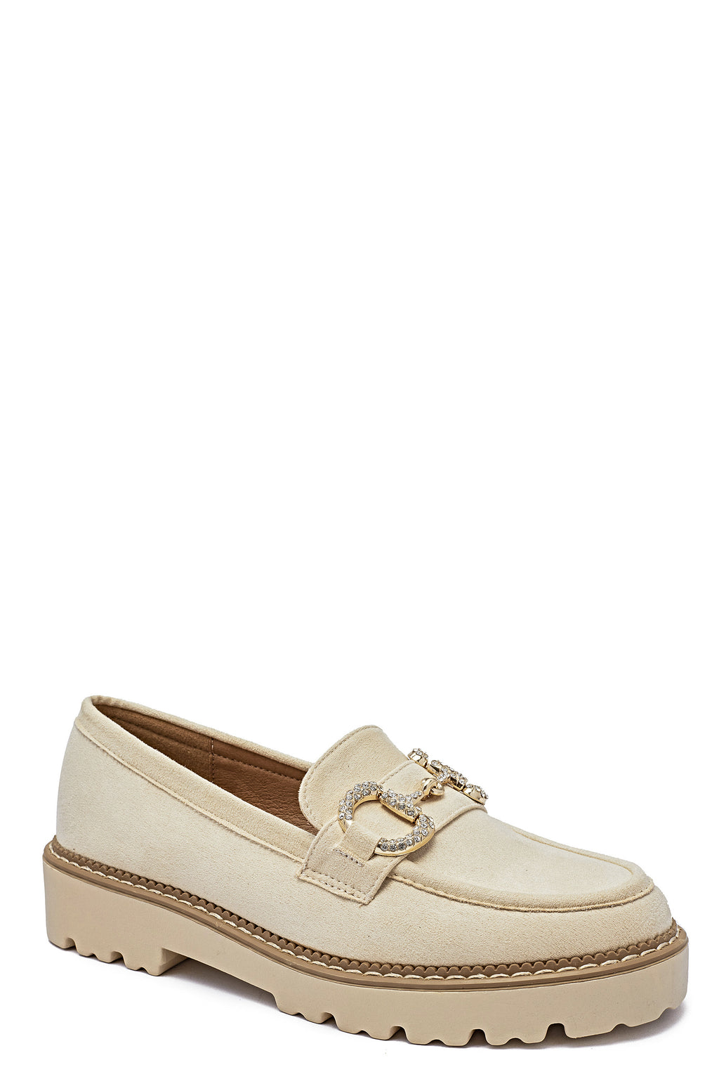 Mocassin en beige daim