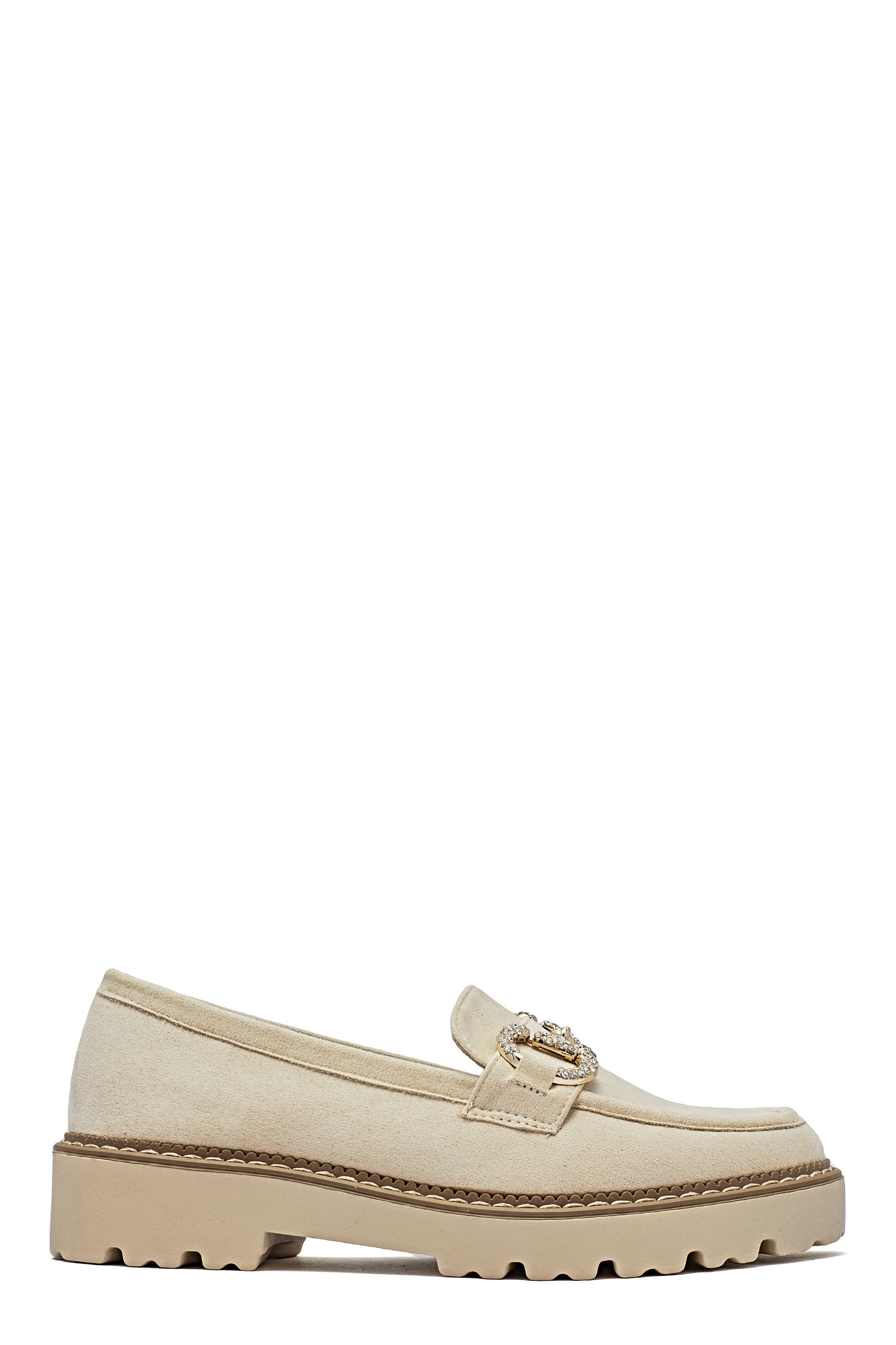 Mocassin en beige daim