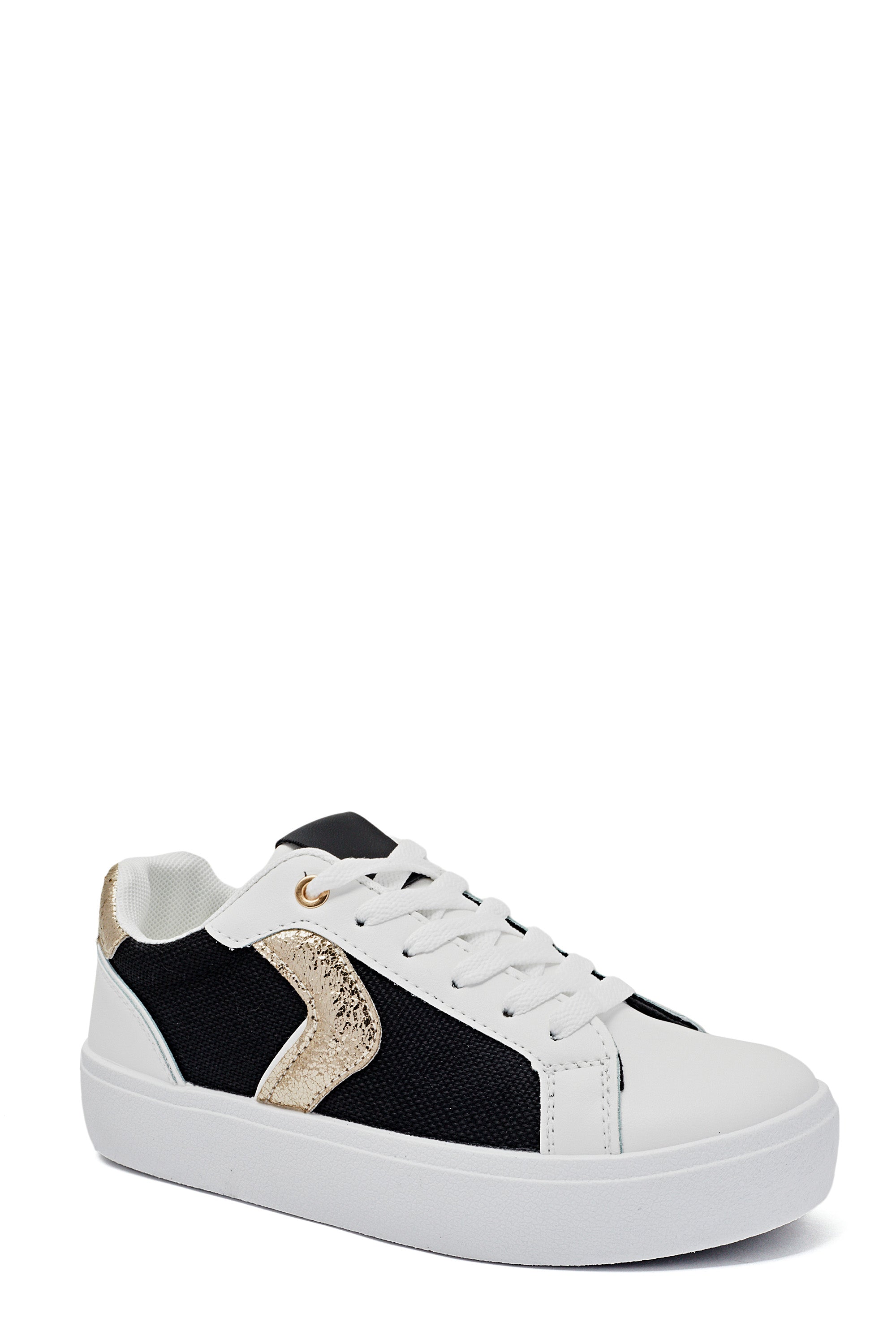 Basket noir et blanche avec details doré