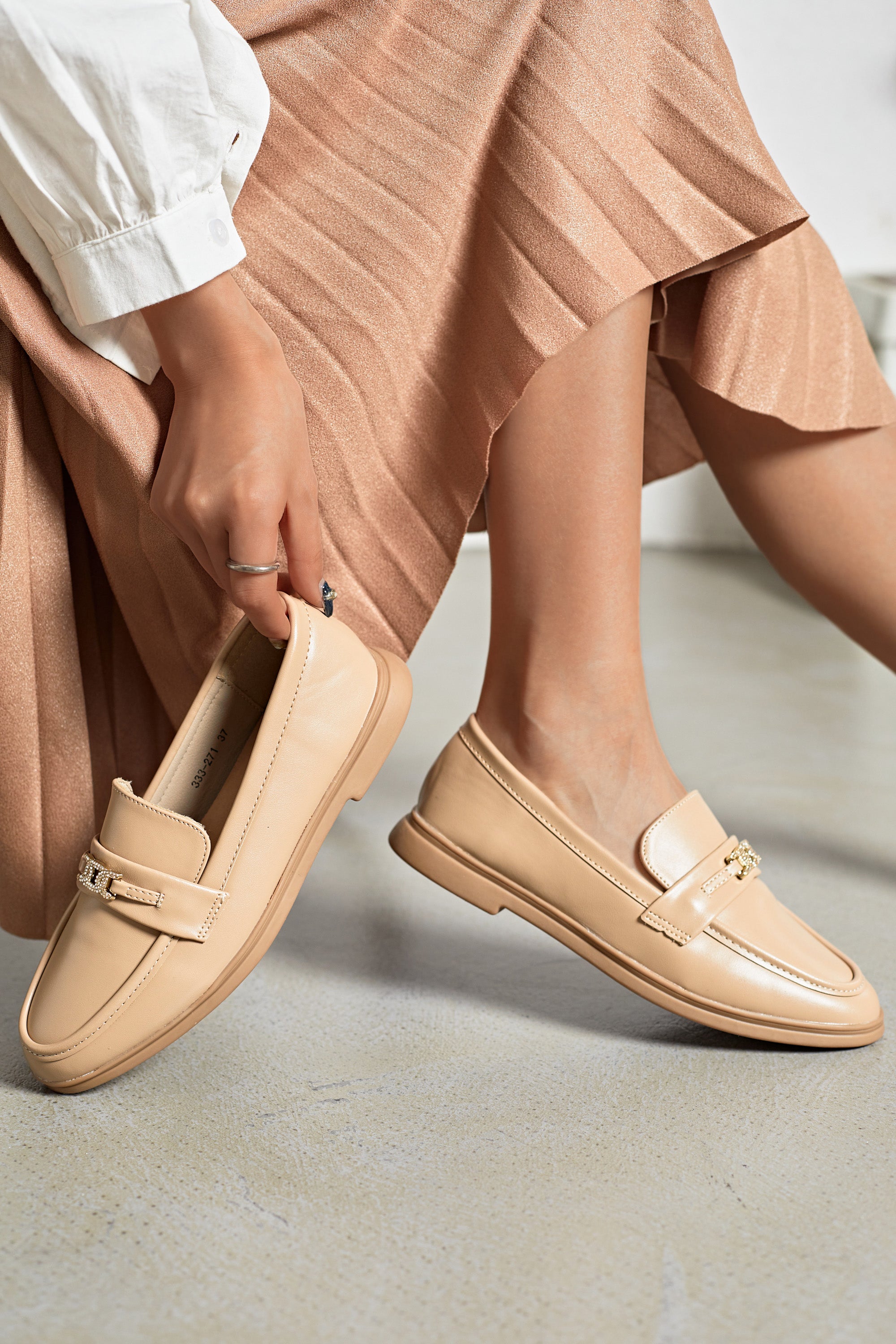 Mocassin taupe souple