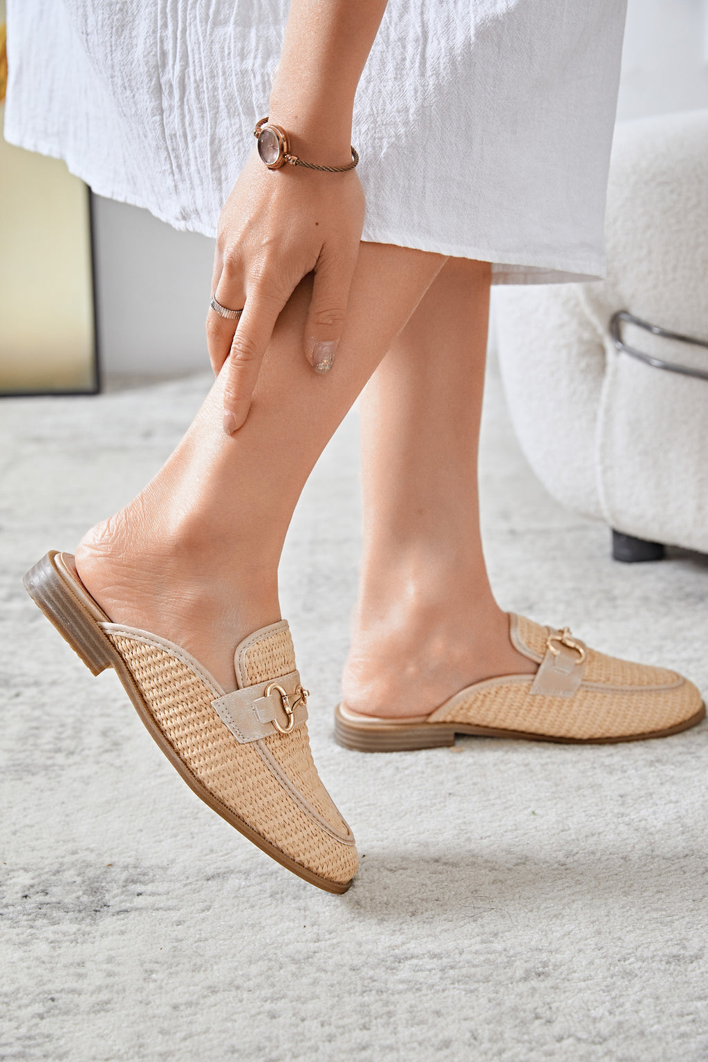 Mules au style raffiné et élégant