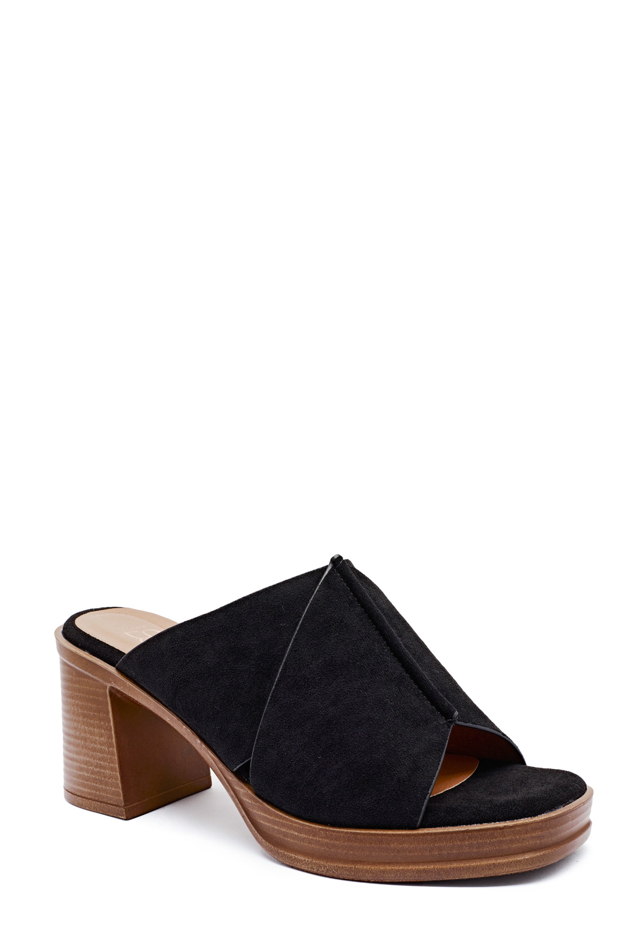 Mule a talon carré noir