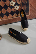 Espadrille noir élégante suédine