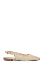 Ballerine slingback pointue beige a bride arrière en paille