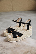 Sandale noir compensée