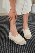 Espadrille beige chic en dentelle