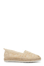 Espadrille beige chic en dentelle