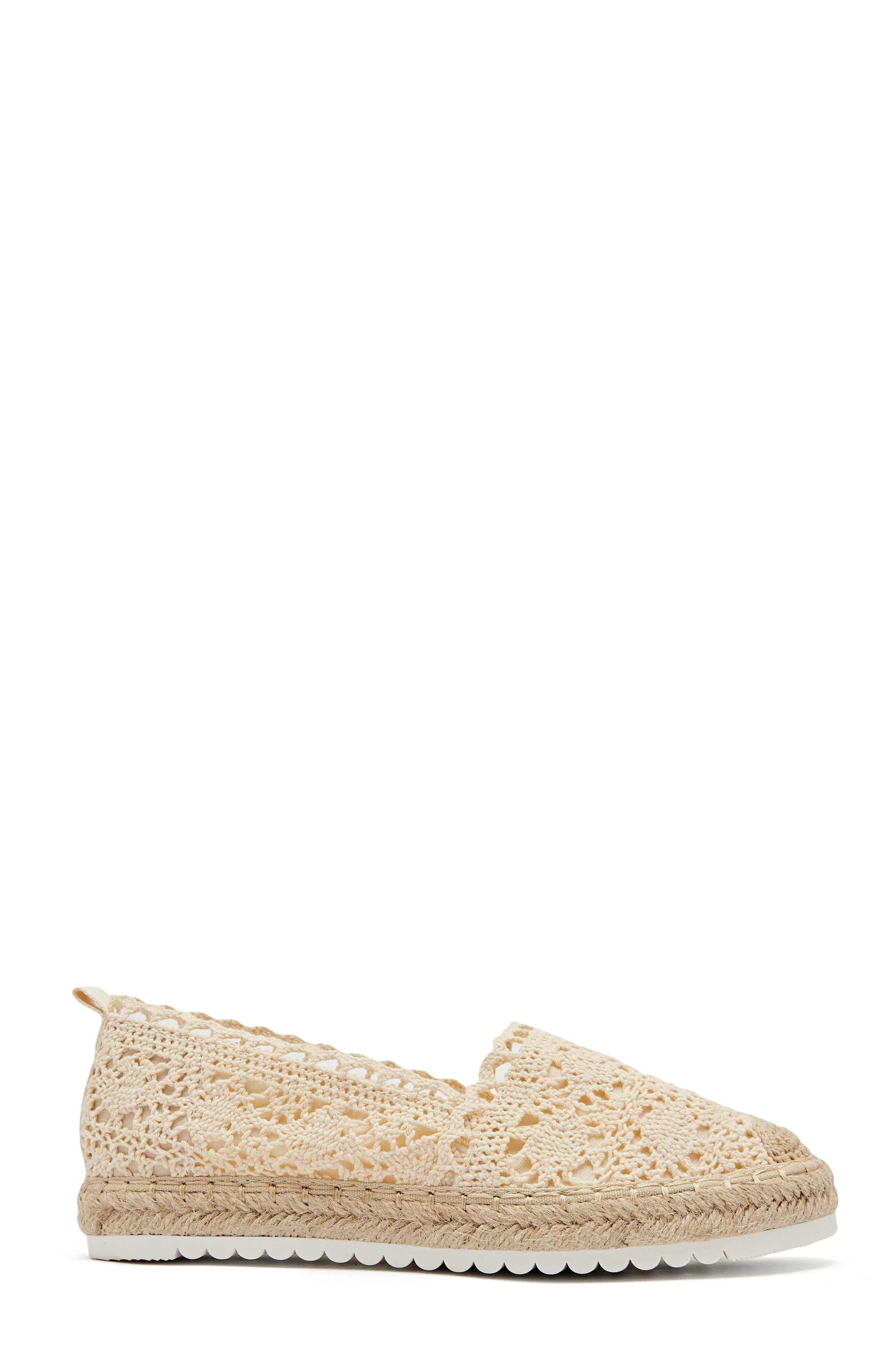 Espadrille beige chic en dentelle