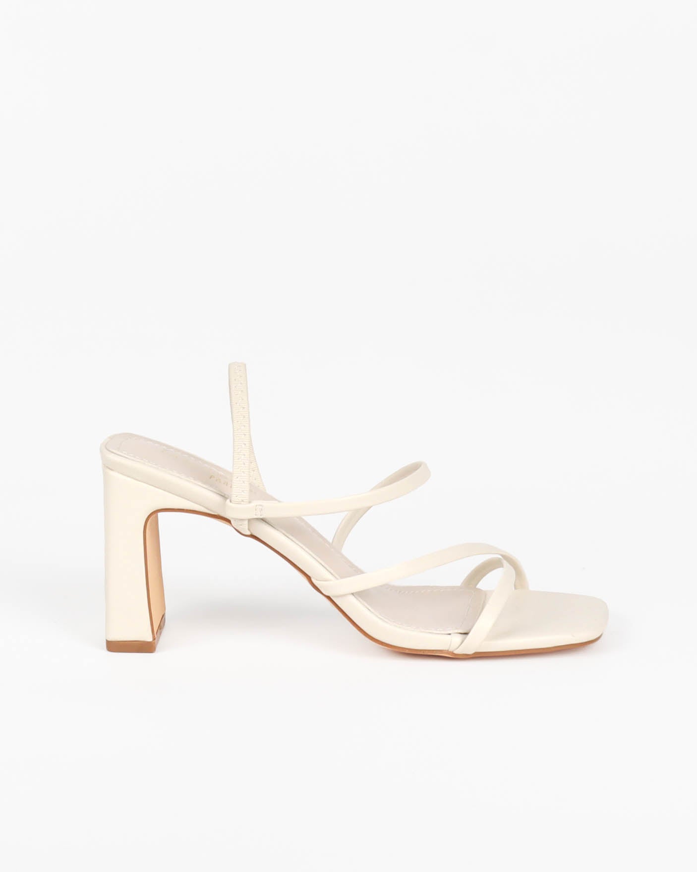 Sandale à talon minimaliste écrue beige