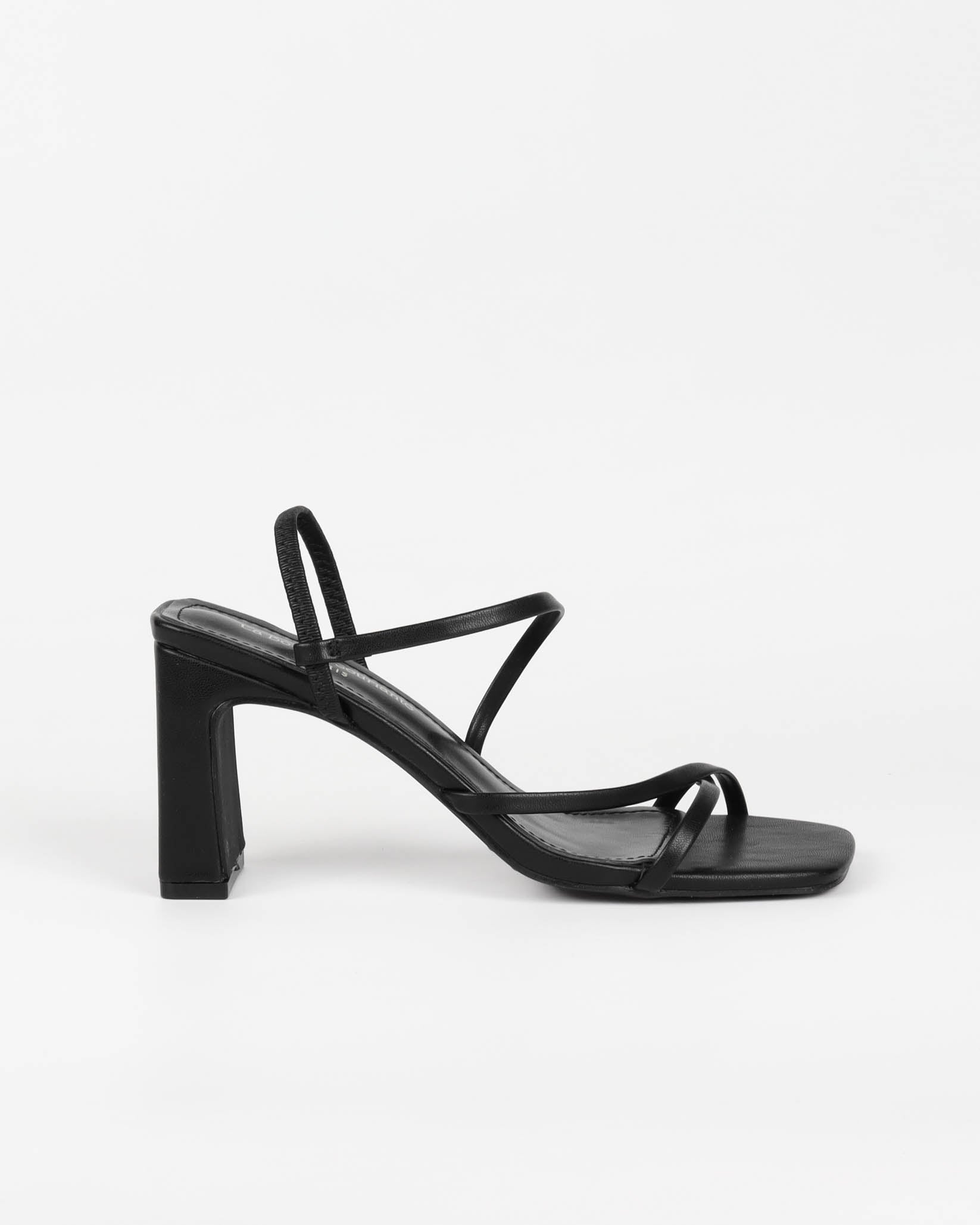 Sandale à talon minimaliste écrue noir
