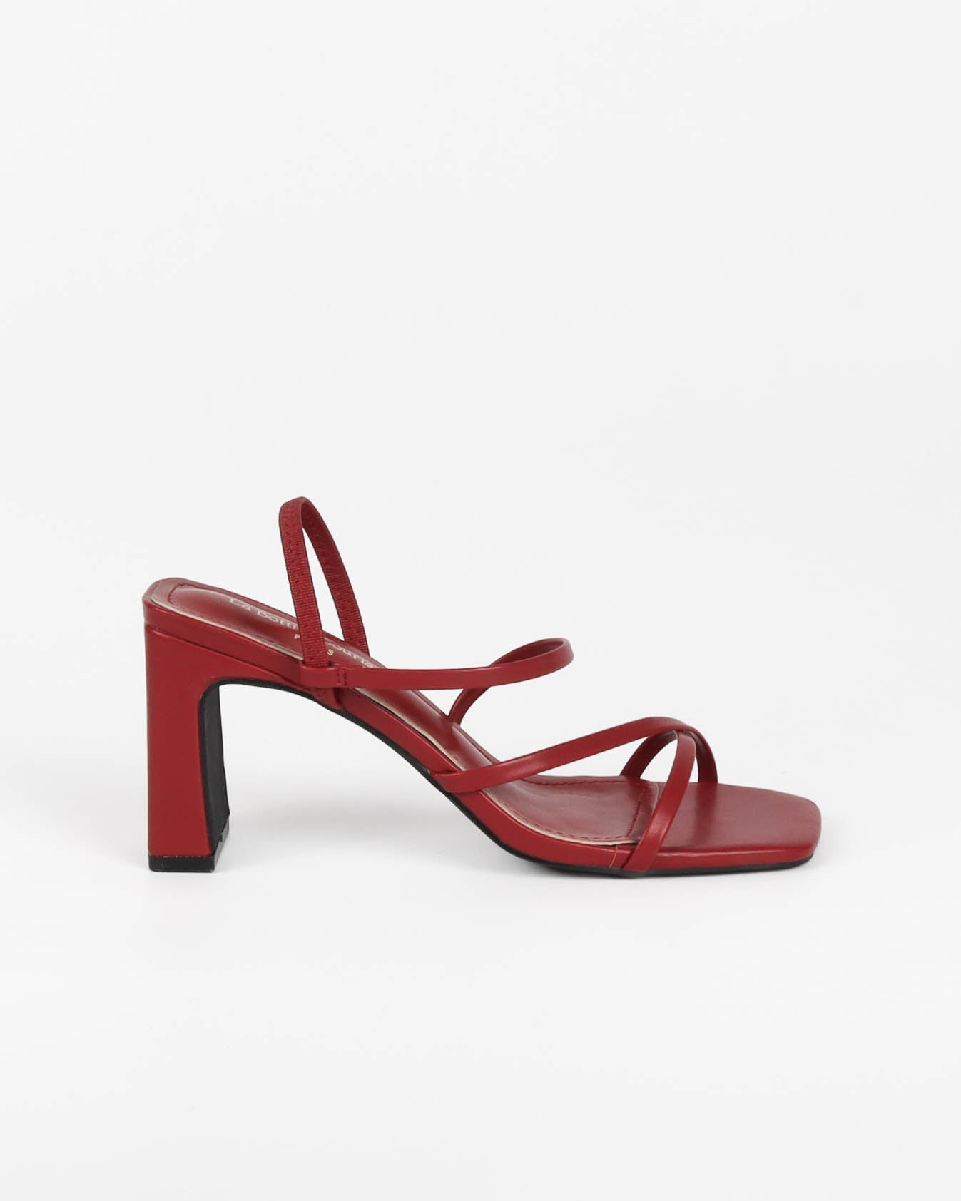 Sandale à talon minimaliste écrue bordeaux