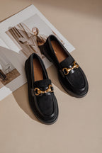 Mocassins en Daim avec Détail Métallique