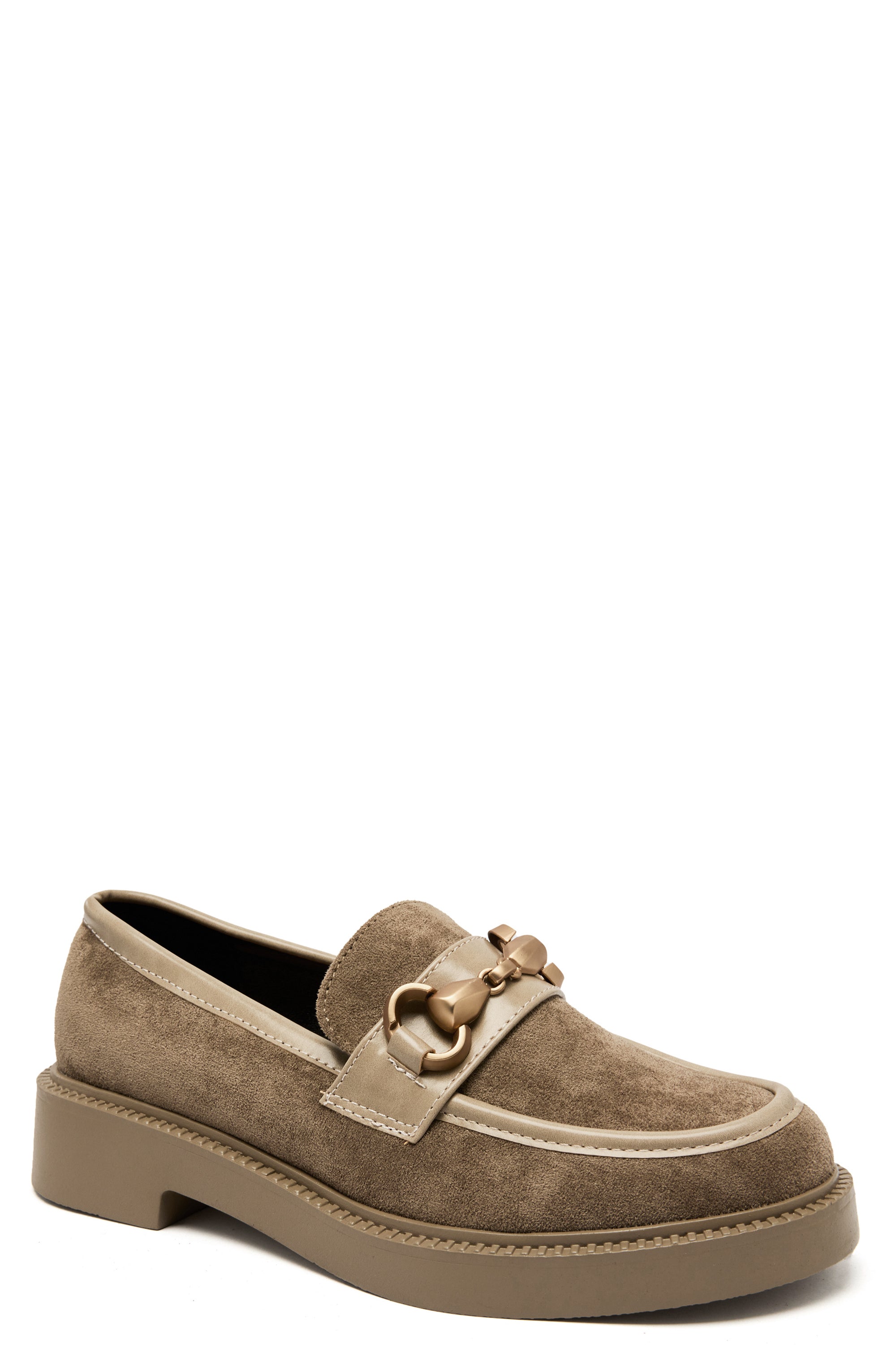 Mocassins en Daim avec Détail Métallique