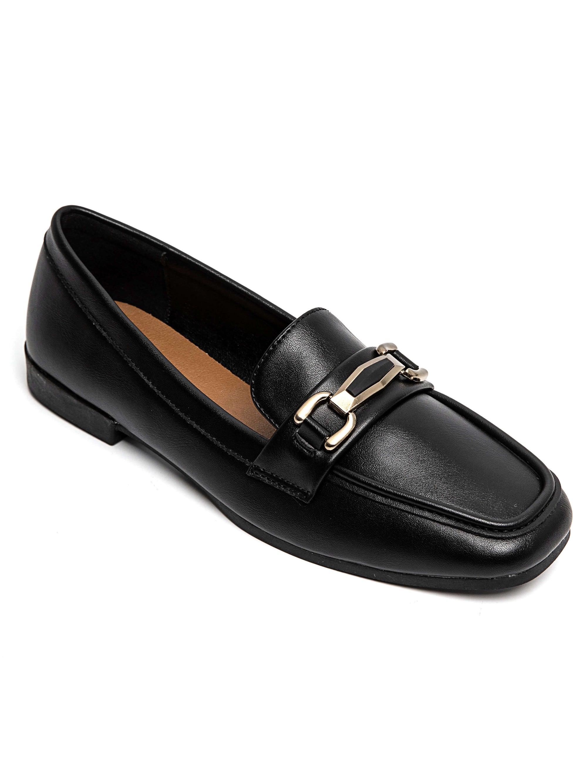 Mocassins en Simili Cuir avec Détail Métallique