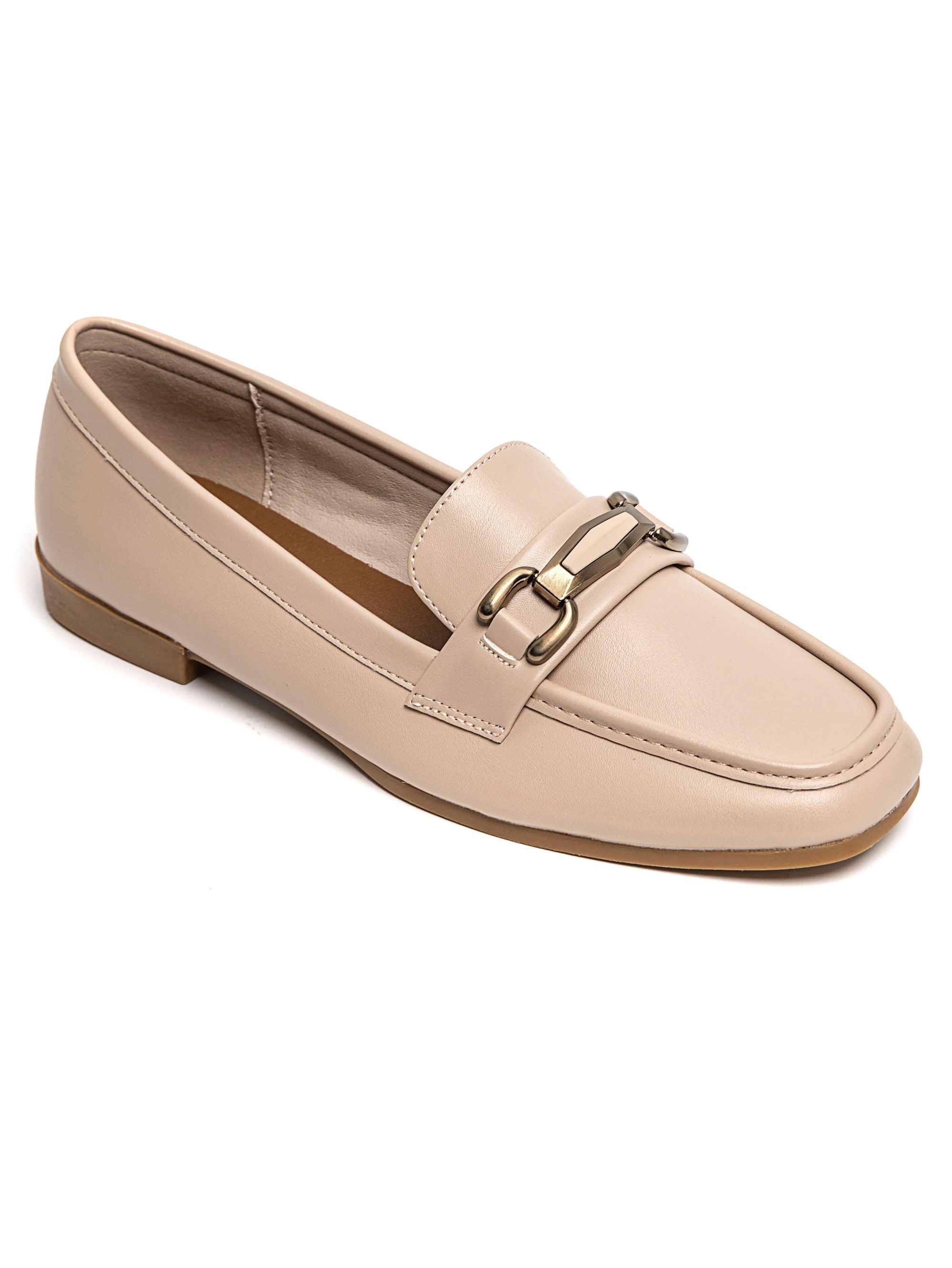 Mocassins en Simili Cuir avec Détail Métallique