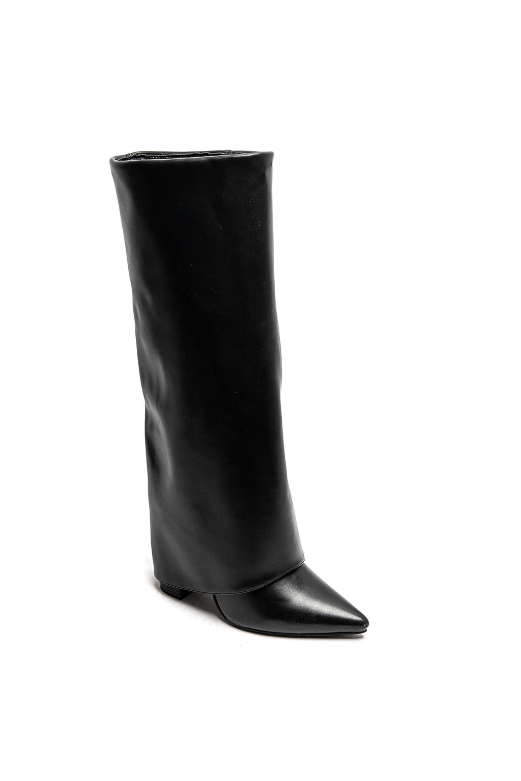 Botte Noire Tube à Talon Style Oversize