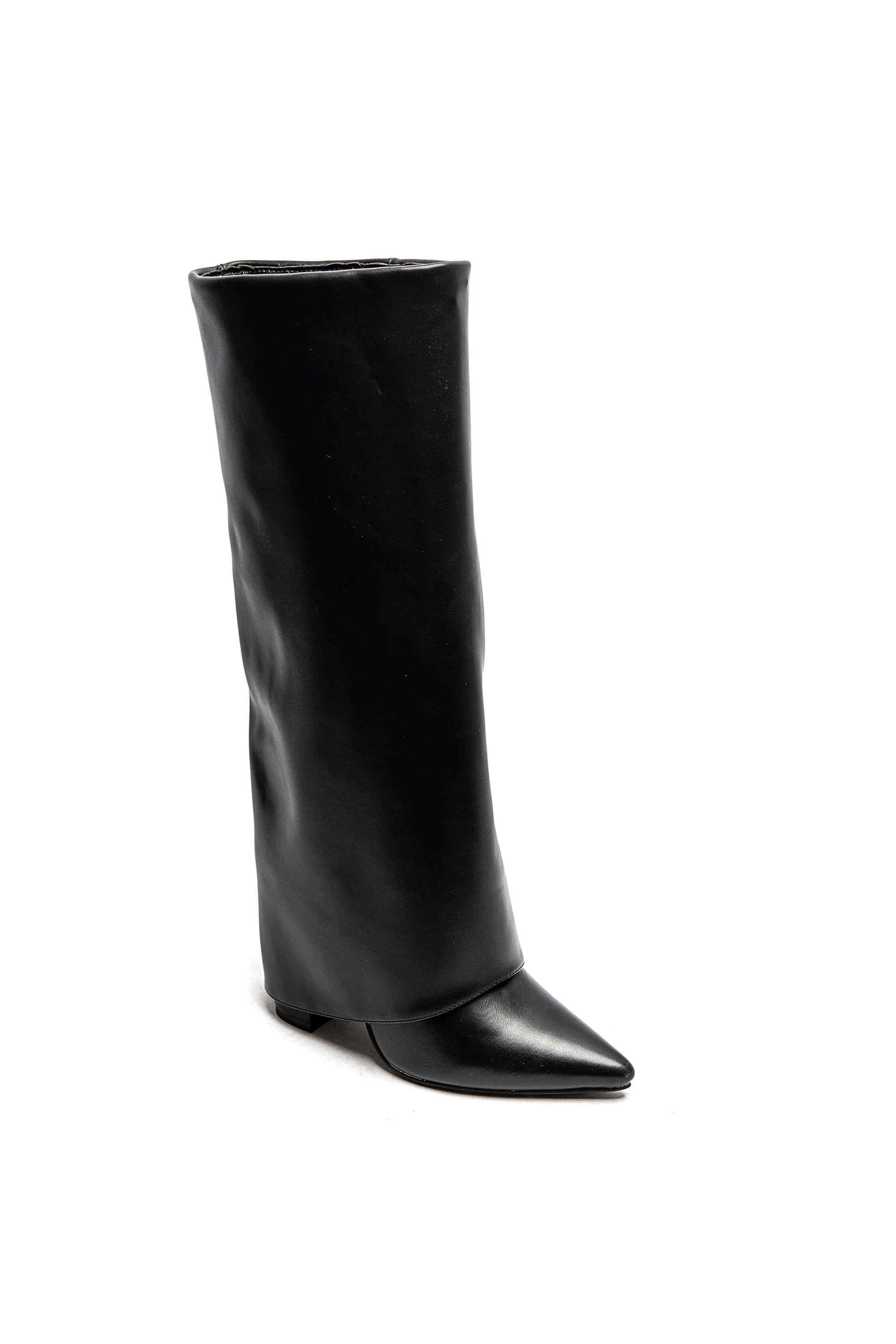 Botte Noire Tube à Talon Style Oversize