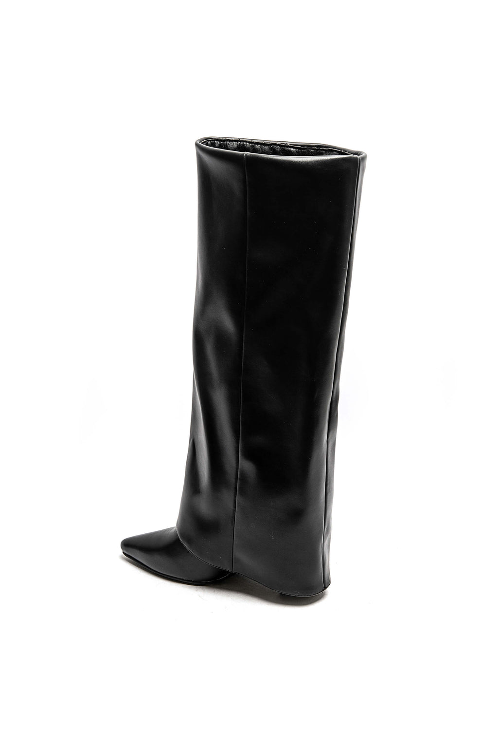 Botte Noire Tube à Talon Style Oversize