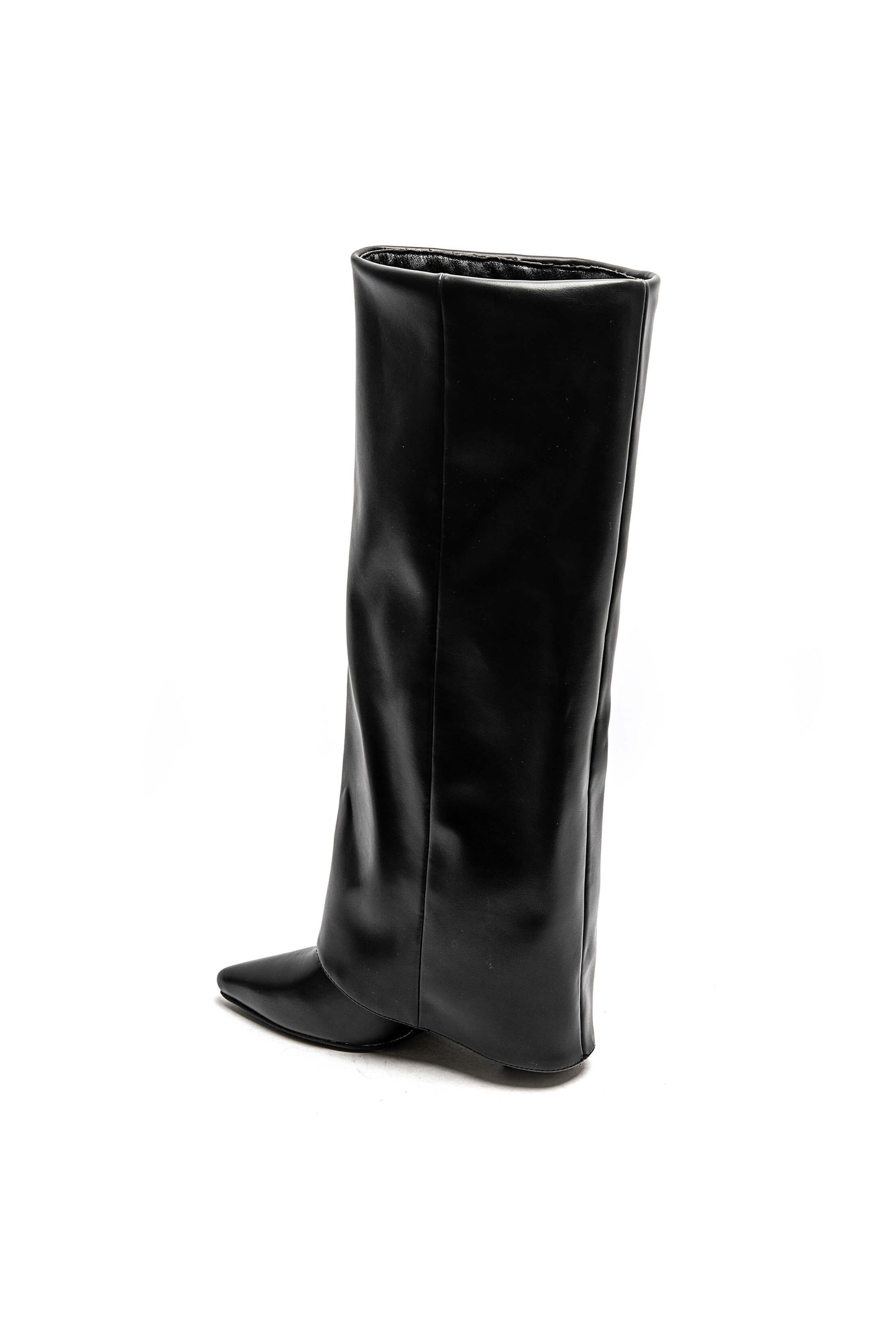 Botte Noire Tube à Talon Style Oversize