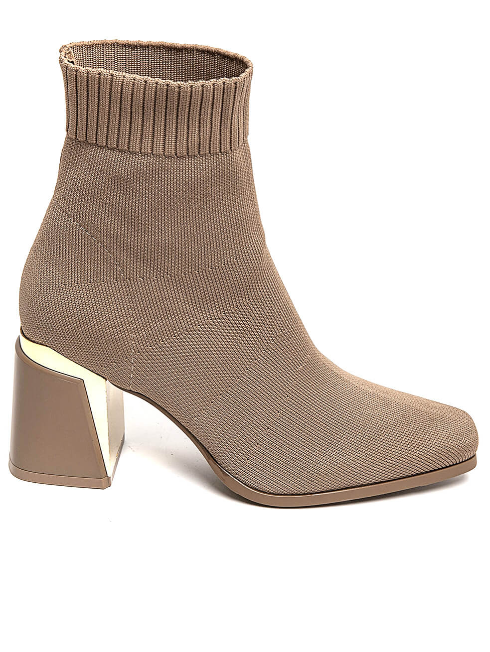 Bottine chaussette beige au design moderne et raffiné